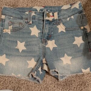 Cat and Jack Denim Star Print Girls Shorts Size Small